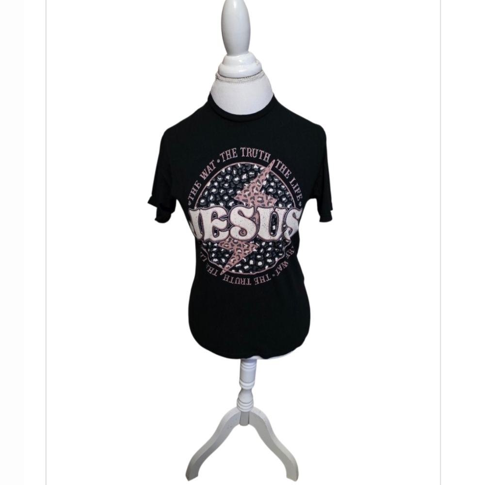 🖤 Gildan Black Graphic  T-Shirt Womens Sz S